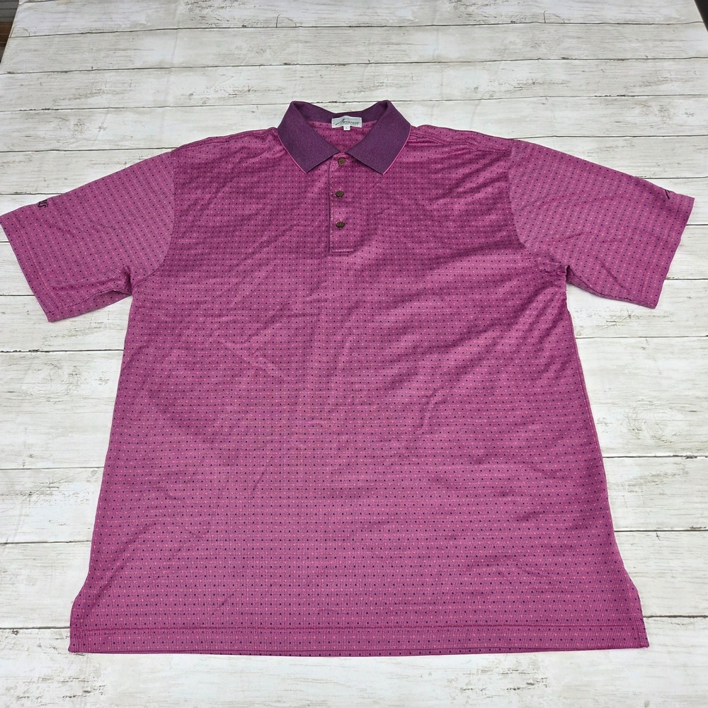 Nick Price Polo Shirt Men Large Purple Jack Daniels Embroidered‎ Golf Top Short